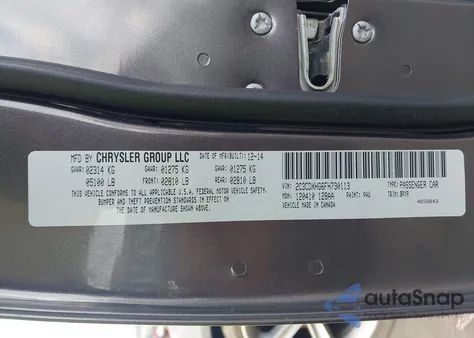 2015 Dodge Charger Sxt из США, поврежденный, VIN 2C3CDXHG6FH730113